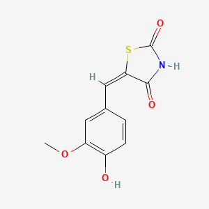 molecular formula C11H9NO4S B7772998 5-(4-Hydroxy-3-methoxy-benzylidene)-thiazolidine-2,4-dione 