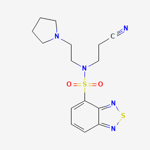 molecular formula C15H19N5O2S2 B7773058 N-(2-cyanoethyl)-N-(2-pyrrolidin-1-ylethyl)-2,1,3-benzothiadiazole-4-sulfonamide 