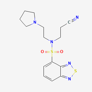 molecular formula C15H19N5O2S2 B7773058 N-(2-cyanoethyl)-N-[2-(pyrrolidin-1-yl)ethyl]-2,1,3-benzothiadiazole-4-sulfonamide 