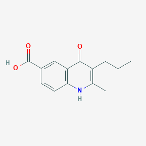 molecular formula C14H15NO3 B7773077 4-Hydroxy-2-methyl-3-propylquinoline-6-carboxylic acid 