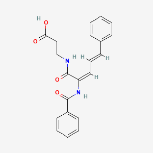 molecular formula C21H20N2O4 B7773096 N-{(2E,4E)-5-phenyl-2-[(phenylcarbonyl)amino]penta-2,4-dienoyl}-beta-alanine 