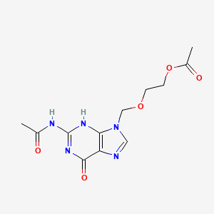 molecular formula C12H15N5O5 B7773228 2-[(2-acetamido-6-oxo-3H-purin-9-yl)methoxy]ethyl acetate 