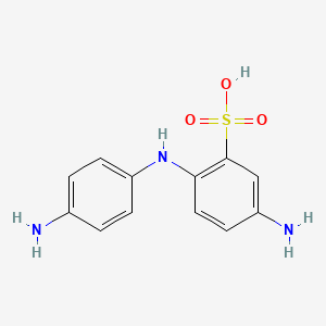 molecular formula C12H13N3O3S B7773248 磺酸，5-氨基-2-[(4-氨基苯基)氨基]- CAS No. 97675-30-4