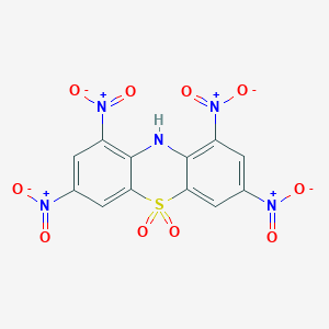 molecular formula C12H5N5O10S B7773249 1,3,7,9-Tetranitro-10H-phenothiazine 5,5-dioxide CAS No. 34112-76-0