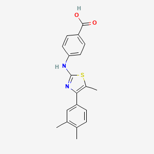 molecular formula C19H18N2O2S B7773394 4-[[4-(3,4-Dimethylphenyl)-5-methyl-1,3-thiazol-2-yl]amino]benzoic acid 