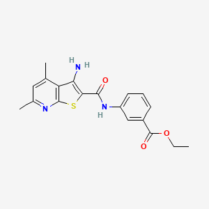 molecular formula C19H19N3O3S B7773567 Ethyl 3-{[(3-amino-4,6-dimethylthieno[2,3-b]pyridin-2-yl)carbonyl]amino}benzoate 