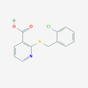 molecular formula C13H10ClNO2S B7773644 2-(2-Chloro-benzylsulfanyl)-nicotinic acid 