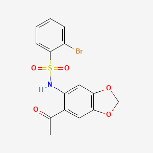 N-(6-acetyl-1,3-benzodioxol-5-yl)-2-bromobenzenesulfonamide