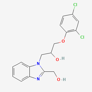 molecular formula C17H16Cl2N2O3 B7773687 1-(2,4-Dichlorophenoxy)-3-[2-(hydroxymethyl)benzimidazol-1-yl]propan-2-ol 