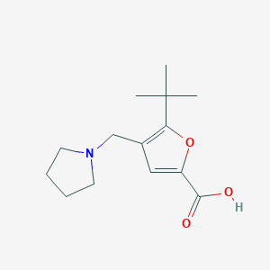 molecular formula C14H21NO3 B7773726 5-tert-Butyl-4-pyrrolidin-1-ylmethyl-furan-2-carboxylic acid 