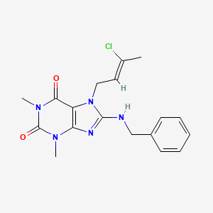 molecular formula C18H20ClN5O2 B7773731 8-(Benzylamino)-7-(3-chlorobut-2-en-1-yl)-1,3-dimethyl-1H-purine-2,6(3H,7H)-dione CAS No. 478252-94-7
