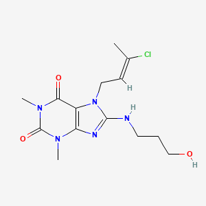 molecular formula C14H20ClN5O3 B7773741 7-[(2E)-3-chloro-2-butenyl]-8-[(3-hydroxypropyl)amino]-1,3-dimethyl-3,7-dihydro-1H-purine-2,6-dione CAS No. 478253-08-6