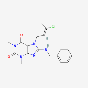 molecular formula C19H22ClN5O2 B7773747 7-[(2E)-3-chloro-2-butenyl]-1,3-dimethyl-8-[(4-methylbenzyl)amino]-3,7-dihydro-1H-purine-2,6-dione CAS No. 478253-11-1