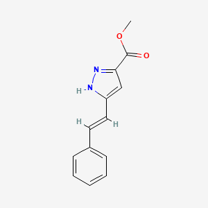 molecular formula C13H12N2O2 B7773774 methyl 5-[(E)-2-phenylethenyl]-1H-pyrazole-3-carboxylate 