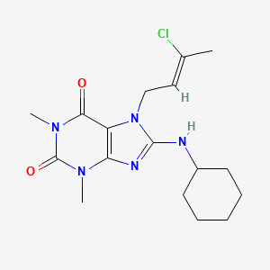 molecular formula C17H24ClN5O2 B7773777 7-[(Z)-3-chlorobut-2-enyl]-8-(cyclohexylamino)-1,3-dimethylpurine-2,6-dione 
