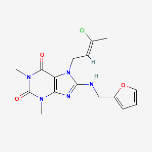 molecular formula C16H18ClN5O3 B7773779 7-[(Z)-3-chlorobut-2-enyl]-8-(furan-2-ylmethylamino)-1,3-dimethylpurine-2,6-dione 