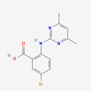 molecular formula C13H12BrN3O2 B7773828 5-Bromo-2-(4,6-dimethyl-pyrimidin-2-ylamino)-benzoic acid CAS No. 856437-62-2
