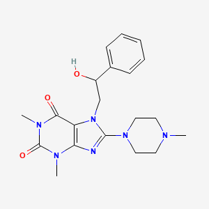 molecular formula C20H26N6O3 B7773848 7-(2-hydroxy-2-phenylethyl)-1,3-dimethyl-8-(4-methylpiperazin-1-yl)-3,7-dihydro-1H-purine-2,6-dione 