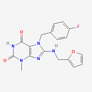 molecular formula C18H16FN5O3 B7773873 7-(4-fluorobenzyl)-8-[(furan-2-ylmethyl)amino]-3-methyl-3,7-dihydro-1H-purine-2,6-dione 