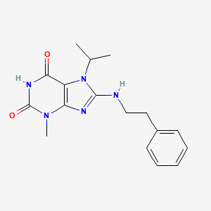 molecular formula C17H21N5O2 B7773877 6-hydroxy-3-methyl-8-[(2-phenylethyl)amino]-7-(propan-2-yl)-3,7-dihydro-2H-purin-2-one 