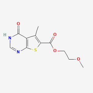 molecular formula C11H12N2O4S B7773885 2-Methoxyethyl 5-methyl-4-oxo-3,4-dihydrothieno[2,3-d]pyrimidine-6-carboxylate 