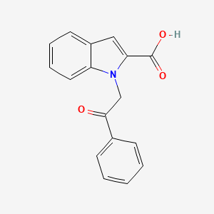 molecular formula C17H13NO3 B7773902 1-(2-Oxo-2-phenyl-ethyl)-1H-indole-2-carboxylic acid 