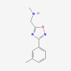 molecular formula C11H13N3O B7773920 Methyl-(3-m-tolyl-[1,2,4]oxadiazol-5-ylmethyl)-amine 