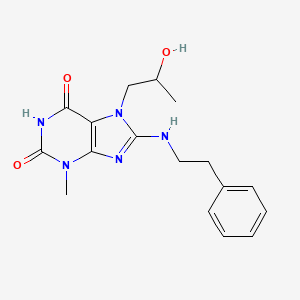 molecular formula C17H21N5O3 B7773996 7-(2-Hydroxypropyl)-3-methyl-8-(2-phenylethylamino)purine-2,6-dione 