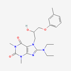 molecular formula C21H29N5O4 B7774006 8-(Diethylamino)-7-[2-hydroxy-3-(3-methylphenoxy)propyl]-1,3-dimethylpurine-2,6-dione 
