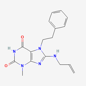 molecular formula C17H19N5O2 B7774024 8-(allylamino)-3-methyl-7-phenethyl-1H-purine-2,6( 