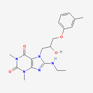 molecular formula C19H25N5O4 B7774031 8-(Ethylamino)-7-[2-hydroxy-3-(3-methylphenoxy)propyl]-1,3-dimethylpurine-2,6-dione 