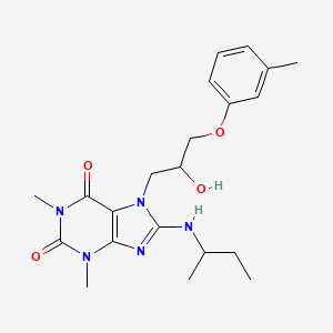 molecular formula C21H29N5O4 B7774032 8-(Butan-2-ylamino)-7-[2-hydroxy-3-(3-methylphenoxy)propyl]-1,3-dimethylpurine-2,6-dione 