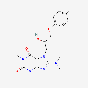 molecular formula C19H25N5O4 B7774049 8-(dimethylamino)-7-[2-hydroxy-3-(4-methylphenoxy)propyl]-1,3-dimethyl-3,7-dihydro-1H-purine-2,6-dione 