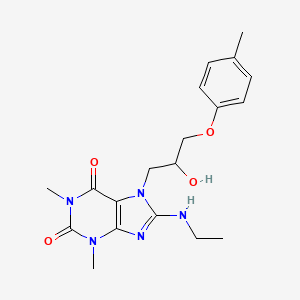 molecular formula C19H25N5O4 B7774050 8-(Ethylamino)-7-[2-hydroxy-3-(4-methylphenoxy)propyl]-1,3-dimethylpurine-2,6-dione 
