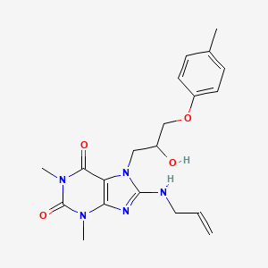 molecular formula C20H25N5O4 B7774051 7-[2-Hydroxy-3-(4-methylphenoxy)propyl]-1,3-dimethyl-8-(prop-2-enylamino)purine-2,6-dione 