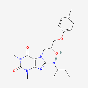 molecular formula C21H29N5O4 B7774059 8-(Butan-2-ylamino)-7-[2-hydroxy-3-(4-methylphenoxy)propyl]-1,3-dimethylpurine-2,6-dione 