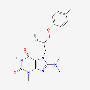 molecular formula C18H23N5O4 B7774066 8-(dimethylamino)-6-hydroxy-7-[2-hydroxy-3-(4-methylphenoxy)propyl]-3-methyl-3,7-dihydro-2H-purin-2-one 