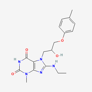 molecular formula C18H23N5O4 B7774074 8-(ethylamino)-7-[2-hydroxy-3-(4-methylphenoxy)propyl]-3-methyl-3,7-dihydro-1H-purine-2,6-dione 