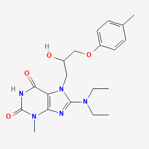 molecular formula C20H27N5O4 B7774077 8-(diethylamino)-7-[2-hydroxy-3-(4-methylphenoxy)propyl]-3-methyl-3,7-dihydro-1H-purine-2,6-dione 
