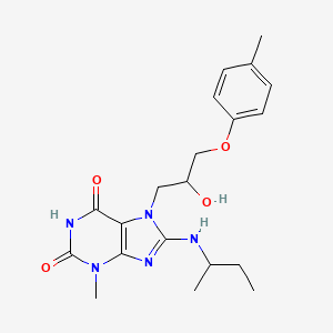 molecular formula C20H27N5O4 B7774084 8-(butan-2-ylamino)-6-hydroxy-7-[2-hydroxy-3-(4-methylphenoxy)propyl]-3-methyl-3,7-dihydro-2H-purin-2-one 