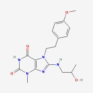 molecular formula C18H23N5O4 B7774102 6-hydroxy-8-[(2-hydroxypropyl)amino]-7-[2-(4-methoxyphenyl)ethyl]-3-methyl-3,7-dihydro-2H-purin-2-one 