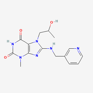 molecular formula C15H18N6O3 B7774116 7-(2-Hydroxypropyl)-3-methyl-8-(pyridin-3-ylmethylamino)purine-2,6-dione 