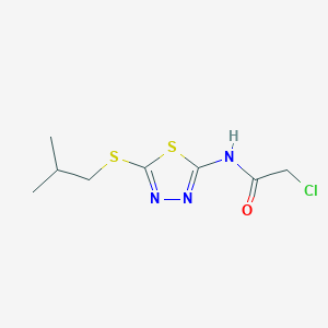 molecular formula C8H12ClN3OS2 B7774189 2-chloro-N-{5-[(2-methylpropyl)sulfanyl]-1,3,4-thiadiazol-2-yl}acetamide 