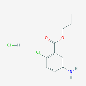 molecular formula C10H13Cl2NO2 B7774196 Propyl 5-amino-2-chlorobenzoate;hydrochloride 
