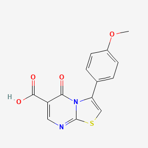 molecular formula C14H10N2O4S B7774235 3-(4-methoxyphenyl)-5-oxo-5H-[1,3]thiazolo[3,2-a]pyrimidine-6-carboxylic acid 