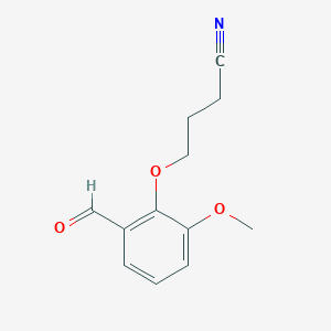 molecular formula C12H13NO3 B7774248 4-(2-Formyl-6-methoxyphenoxy)butanenitrile 