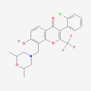 3-(2-chlorophenyl)-8-[(2,6-dimethylmorpholin-4-yl)methyl]-7-hydroxy-2-(trifluoromethyl)-4H-chromen-4-one