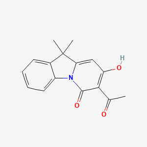 molecular formula C16H15NO3 B7774485 7-acetyl-8-hydroxy-10,10-dimethylpyrido[1,2-a]indol-6(10H)-one 