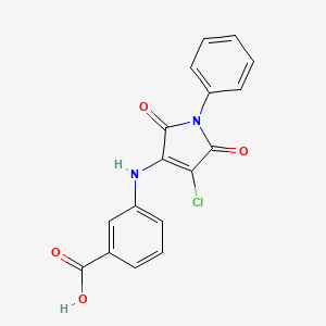molecular formula C17H11ClN2O4 B7774551 3-[(4-chloro-2,5-dioxo-1-phenyl-2,5-dihydro-1H-pyrrol-3-yl)amino]benzoic acid 