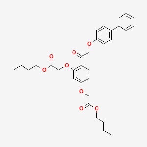 molecular formula C32H36O8 B7774578 Dibutyl 2,2'-[{4-[(biphenyl-4-yloxy)acetyl]benzene-1,3-diyl}bis(oxy)]diacetate 